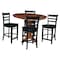 International Concepts 36 in. Solid Wood Round Extension Dining Table with 4 Counter Height Stools in Distressed Oak/Black K42-36RXT-23S4661724 - alternate 4